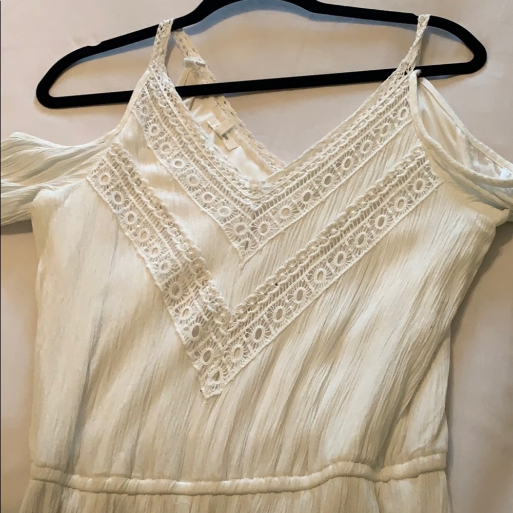 Off the shoulder white romper